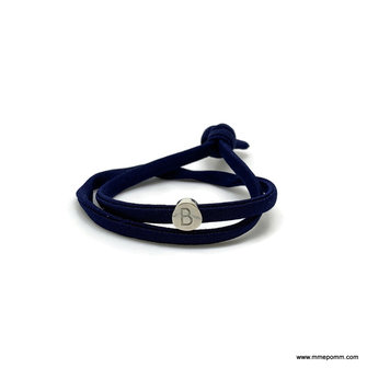 Uitreiken hoop bezig Vonk marineblauw-kleurige armband met zilveren slider - MmePomm
