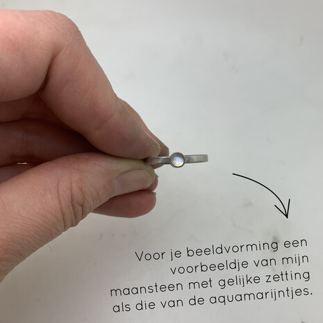 Limited Aquamarijn aanschuifring Maart